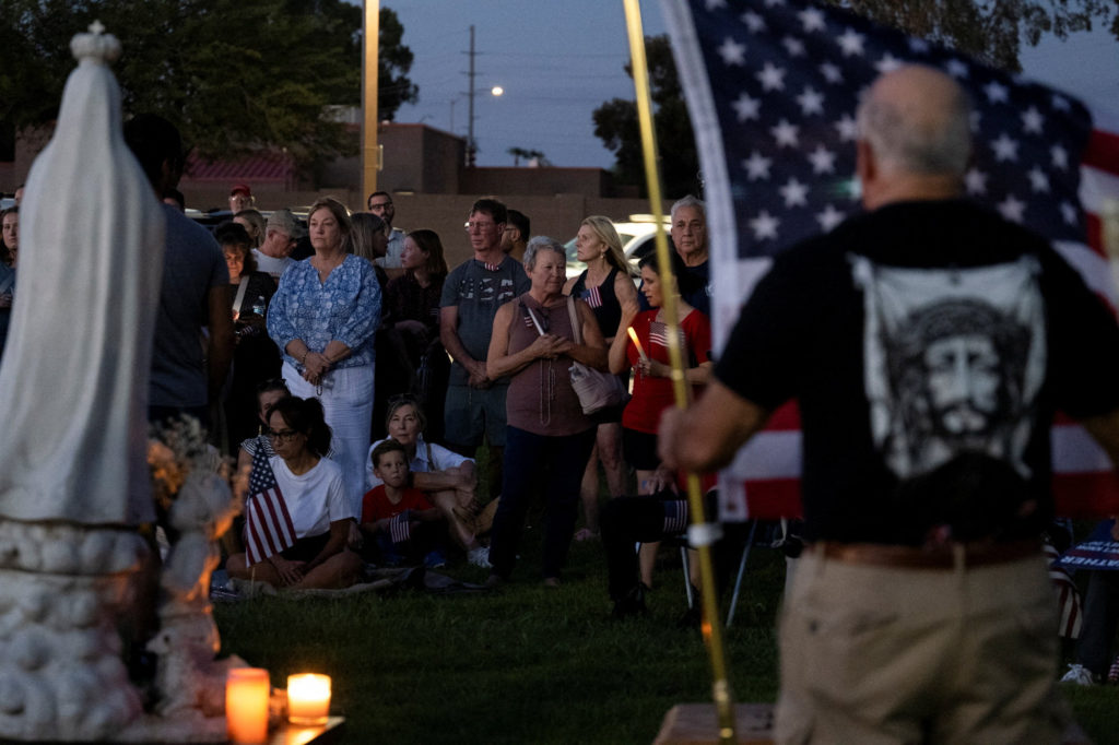 Catholics from across the Phoenix area gather to pray for Charlie Kirk, who was shot and killed in Utah, at Desert Horizon...