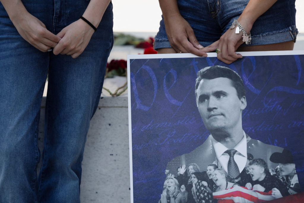 People mourn following the fatal shooting of conservative activist Charlie Kirk