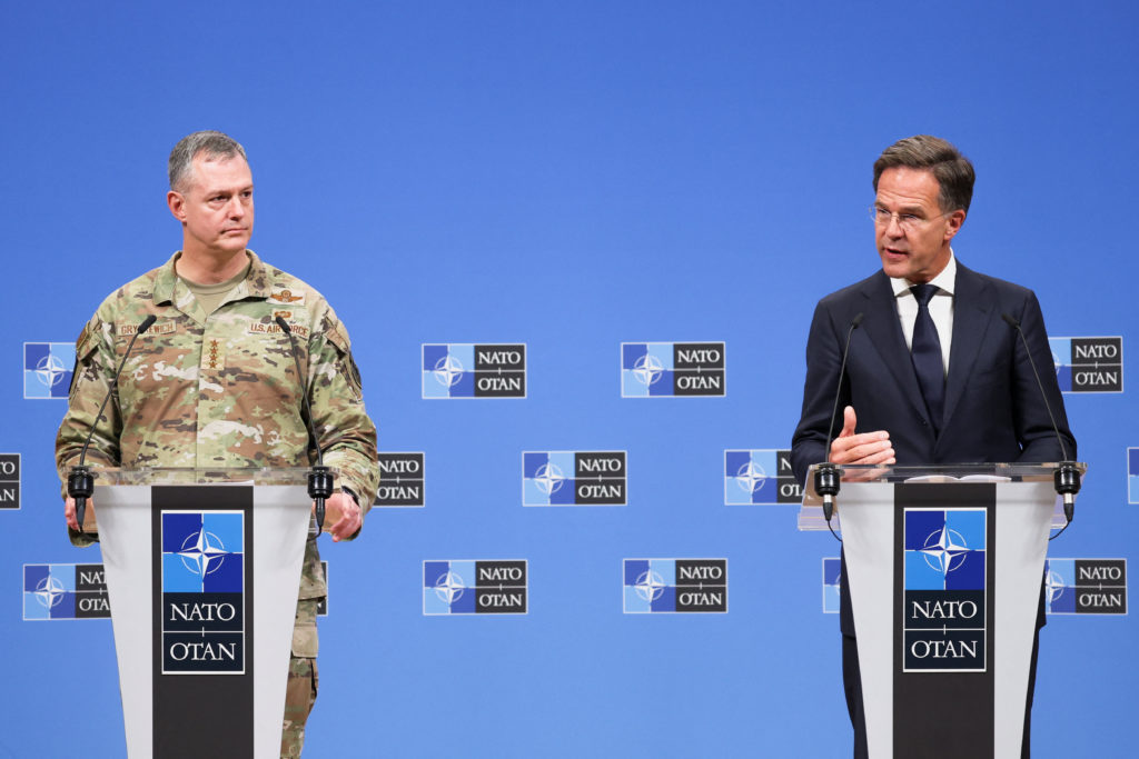 NATO Secretary General Rutte holds a joint press conference with Supreme Allied Commander Europe Grynkewich