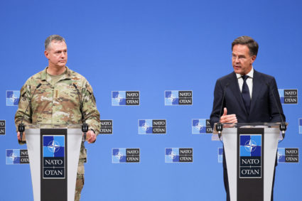 NATO Secretary General Rutte holds a joint press conference with Supreme Allied Commander Europe Grynkewich