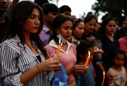 Vigil in memory of people who died during the anti-graft protest in front of the parliament in Kathmandu