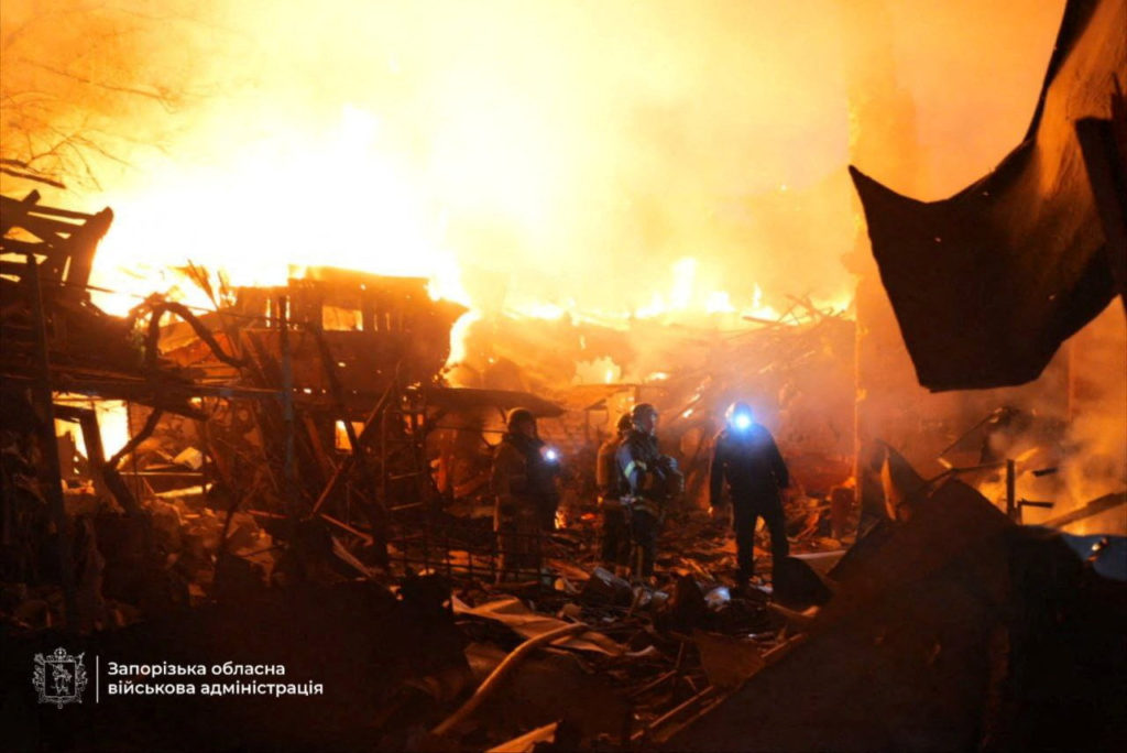 Aftermath of a Russian missile attack in Zaporizhzhia