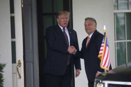 FILE PHOTO: U.S. President Trump welcomes Hungary's Prime Minister Orban at the White House in Washington