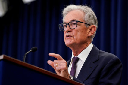 U.S. Federal Reserve Chair Powell attends a press conference in Washington