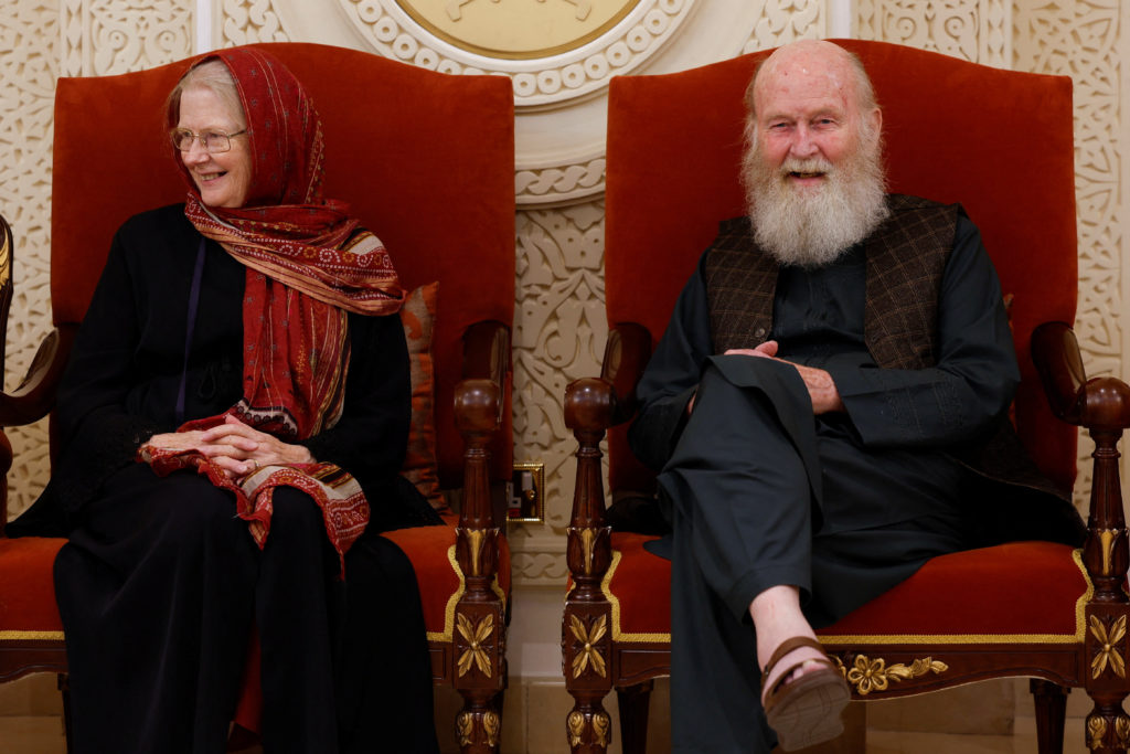 British couple released from detention by Taliban arrive in Doha