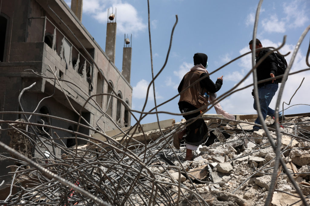 Aftermath of an Israeli airstrikes in Sanaa