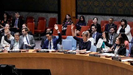 United Nations Security Council vote on a resolution by Russia and China to delay by six months the reimposition of sancti...