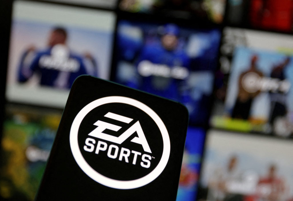 FILE PHOTO: Illustration shows EA (Electronic Arts) Sports logo