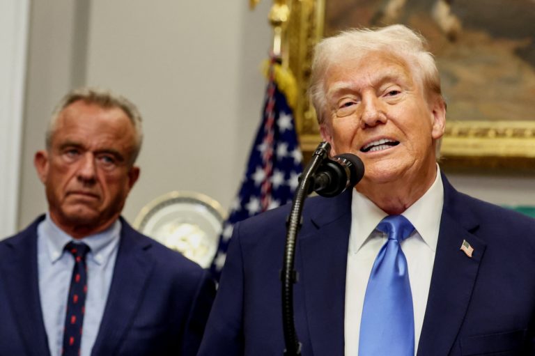 U.S. President Donald Trump makes an announcement at the White House, in Washington, D.C.
