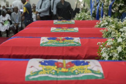 Funeral ceremony of four Haitian police officers in Port-au-Prince