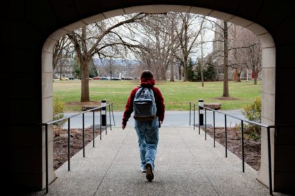 People spend time at Muhlenberg College in Allentown