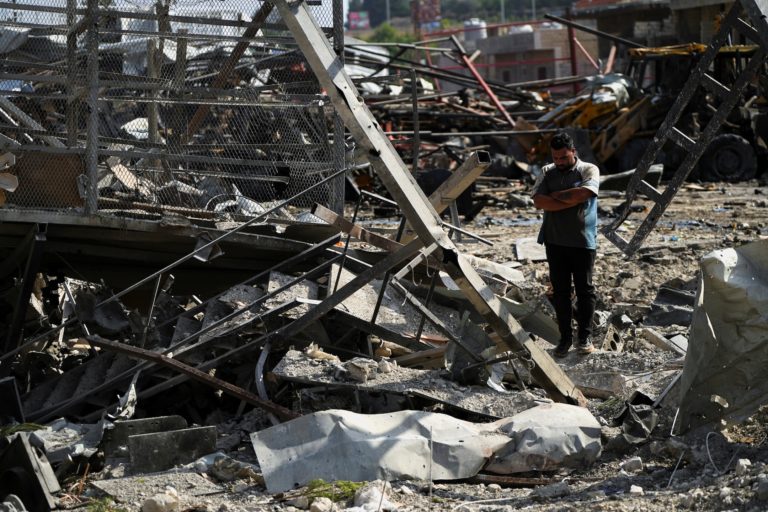 Aftermath of Israeli strikes in the town of Ansariyeh, south of Sidon