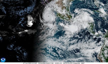 Hurricane Priscilla strengthens to a Category 2 storm as it runs along the Pacific coast of Mexico