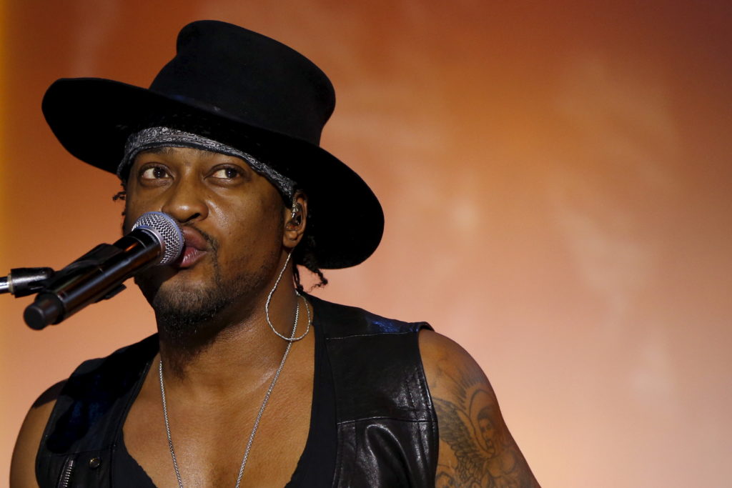 D'Angelo performs during a Spotify press event in New York