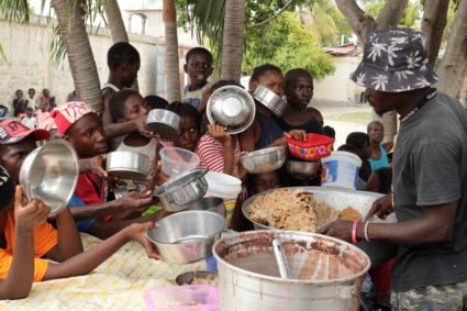 Violence-displaced victims shelter in Artibonite in central Haiti