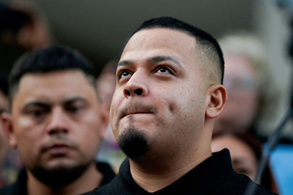 FILE PHOTO: Wrongly deported migrant Abrego appears for a check in at the ICE Baltimore field office