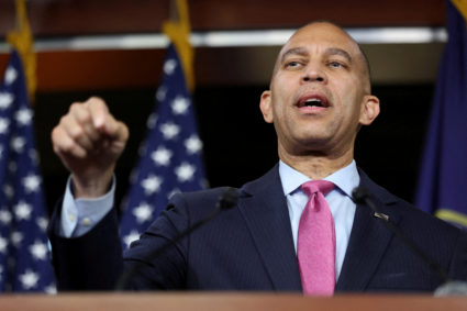FILE PHOTO: U.S. House Minority Leader Jeffries holds a press conference on Capitol Hill in Washington