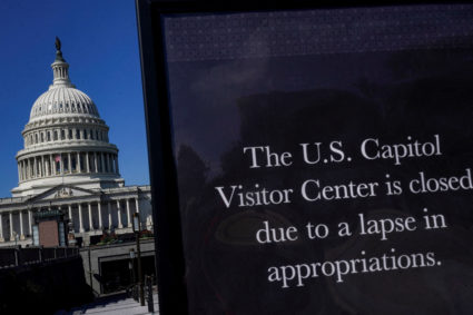 FILE PHOTO: First day of a partial government shutdown, in Washington