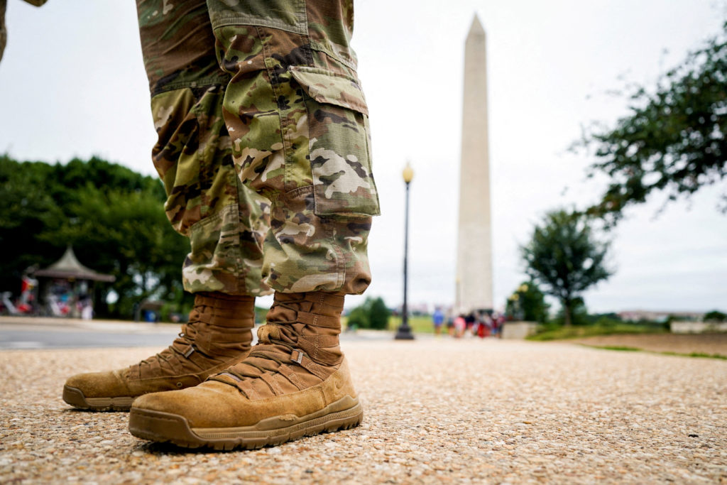 FILE PHOTO: U.S. President Trump deploys the National Guard and federalizes the Metropolitan Police Department, in Washing...