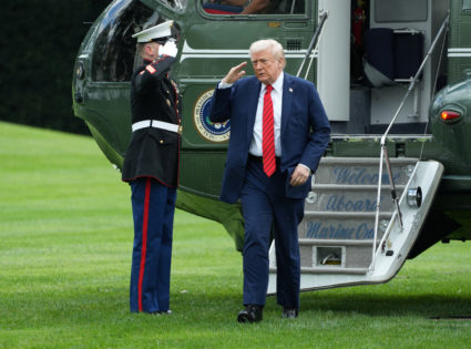 U.S. President Trump returns at the White House following his annual physical exam