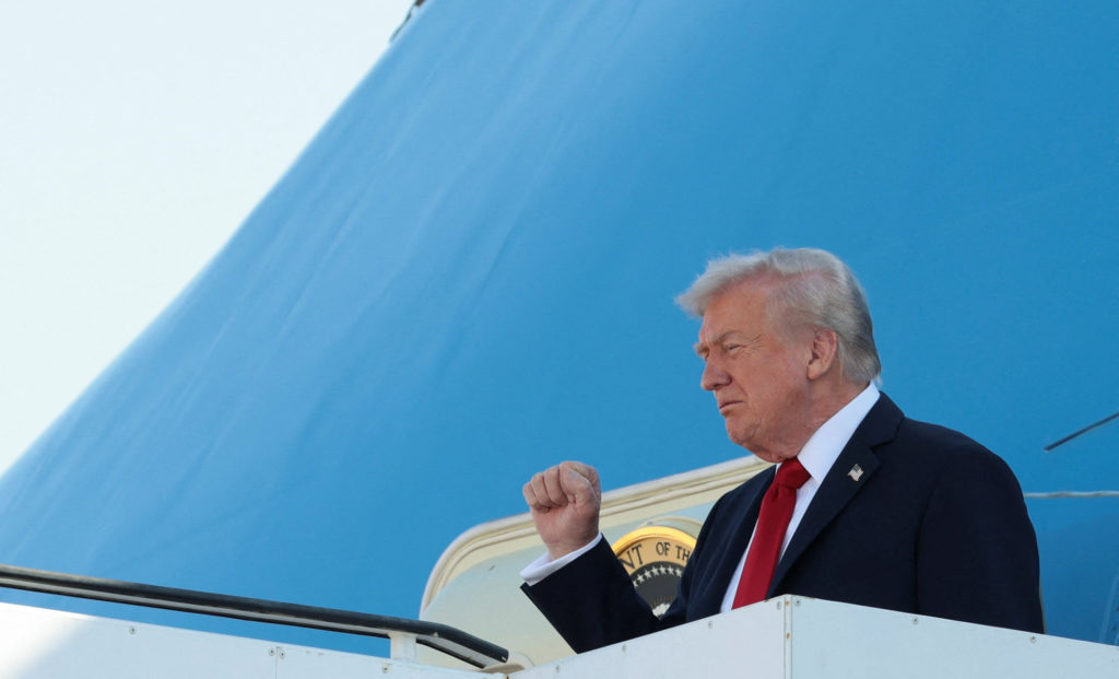 U.S. President Trump arrives at Ben Gurion International Airport, in Lod