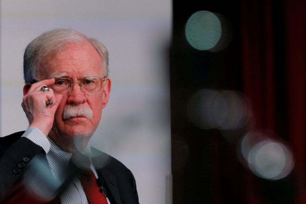 FILE PHOTO: Former National Security Advisor Bolton at Harvard in Cambridge