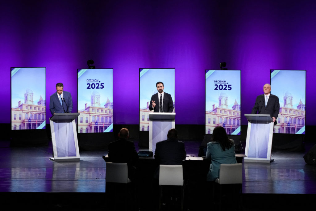 The second New York City mayoral debate at the LaGuardia Center for the Performing Arts in New York