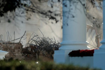 Demolition continues on the East Wing of the White House in Washington