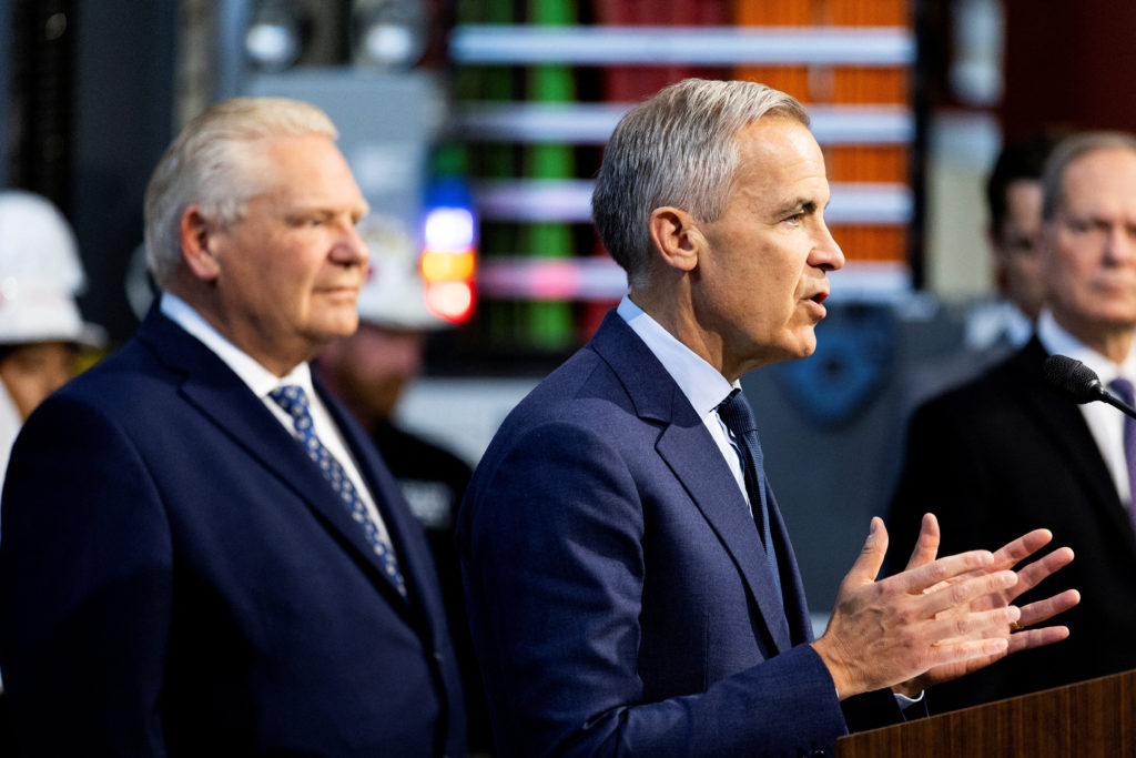 Canadian PM Carney and Ontario Premier Ford visit Darlington Energy Complex in Courtice
