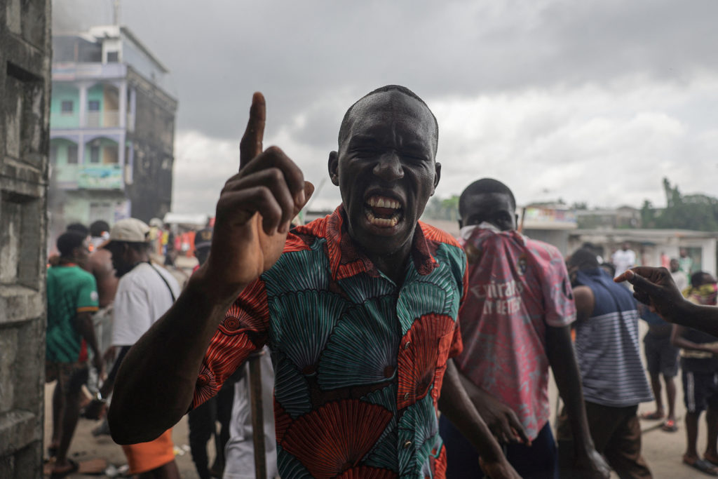 Supporters of Cameroon presidential election candidate Issa Tchiroma, protest in Douala