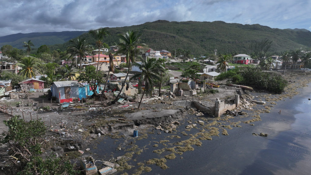 Damage to homes after Hurricane Melissa made landfall in Alligator Pond