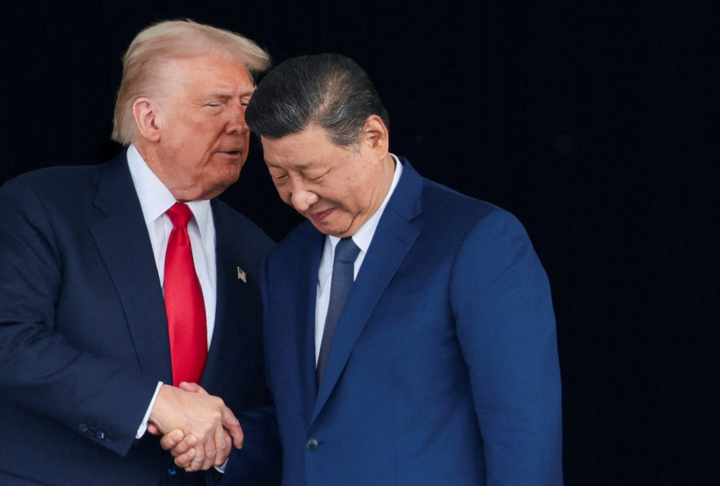 U.S. President Donald Trump meets with Chinese President Xi Jinping on the sidelines of the APEC summit, in Busan