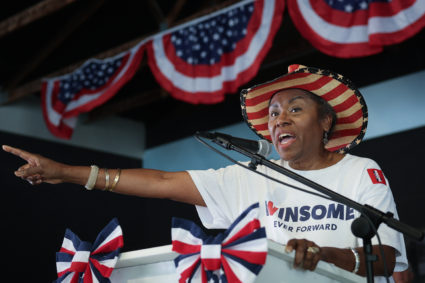 Gubernatorial Candidate Abigail Spanberger Joins Labor Day Parade In Buena Vista, Virginia