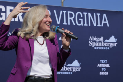 Abigail Spanberger Campaigns For Governor On Virginia's First Day Of Early Voting