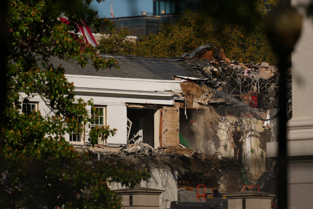 White House East Room Demolition Begins For Trump Ballroom Construction