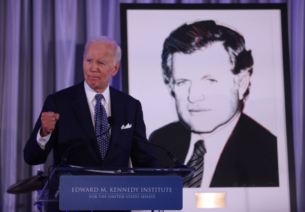 At Kennedy Institute ceremony, Biden calls for Americans to 'fight like hell'