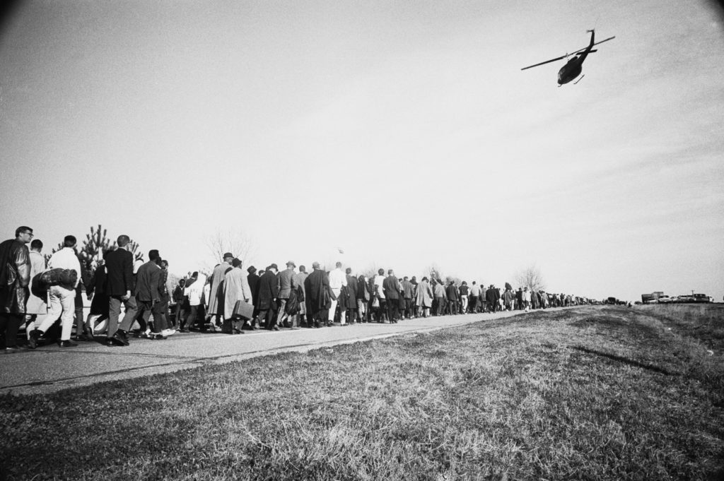 Civil Rights Demonstrators Marching