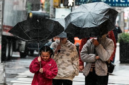Nor'easter storm in New York City