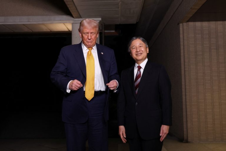 U.S. President Donald Trump meets with Emperor Naruhito at the Imperial Palace in Tokyo