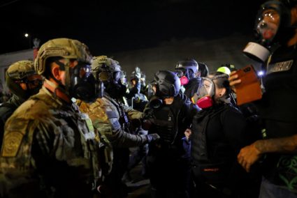 Protest outside ICE headquarters in south Portland