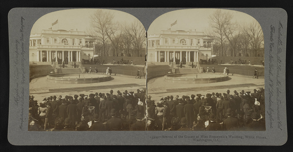 An older, black-and-white image of the White House