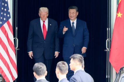 U.S. President Donald Trump meets with Chinese President Xi Jinping on the sidelines of the APEC summit, in Busan