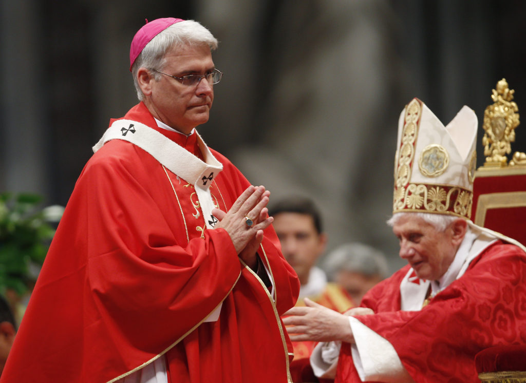 Archbishop Coakley of the U.S. walks away after getting the Pallium from Pope Benedict XVI during a solemn mass to celebra...