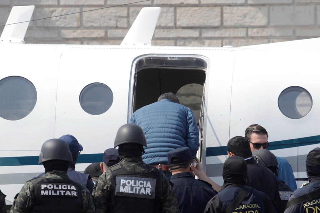 Honduras former President Juan Orlando Hernandez is being transported to the U.S., in Tegucigalpa