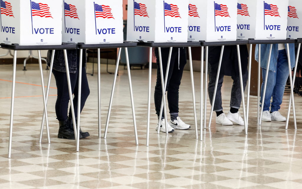 Voters head to the polls on election day in Michigan