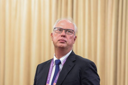 Russian President Vladimir Putin attends a meeting at Diaoyutai State Guesthouse in Beijing