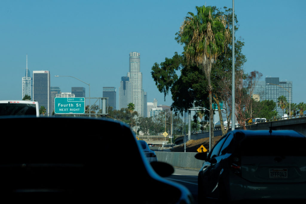 Morning rush hour traffic in Los Angeles