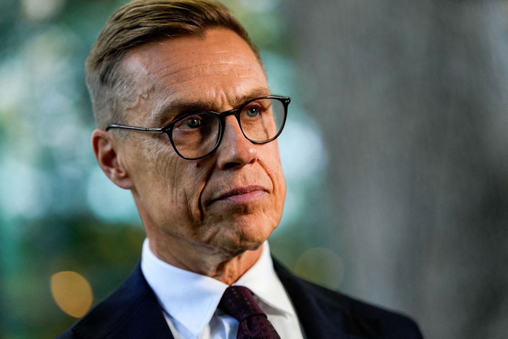 Finland's President Alexander Stubb holds an interview with Reuters at the Embassy of Finland in Washington