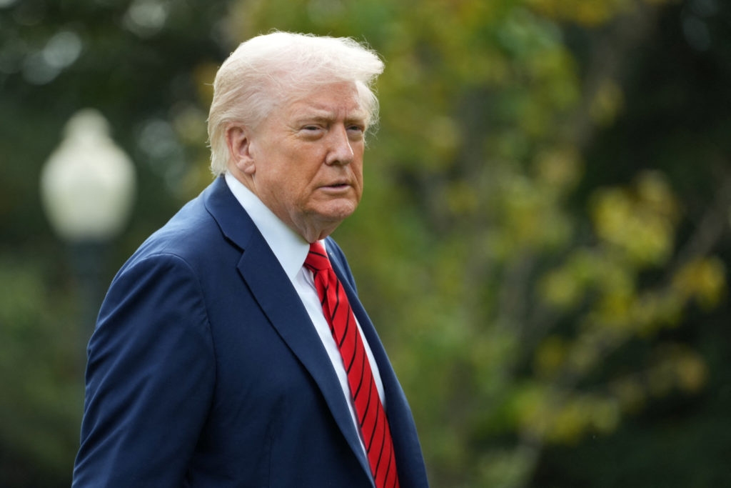 U.S. President Trump returns at the White House following his annual physical exam