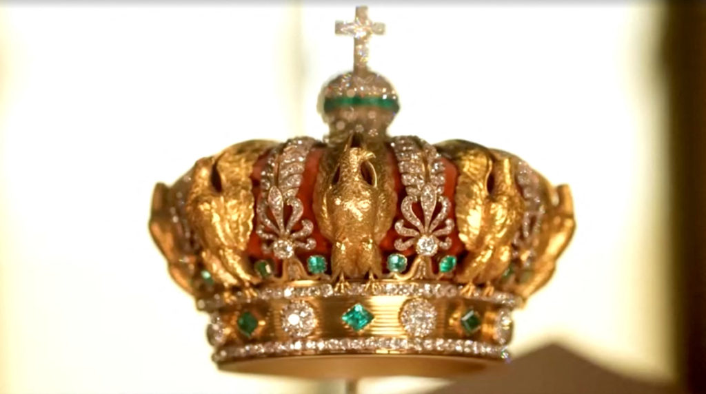A crown worn by French Empress Eugenie, which was targeted by thieves during a heist at Paris' Louvre Museum on October 19...